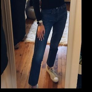 Levi’s 501 Skinny dark wash jeans, size 24